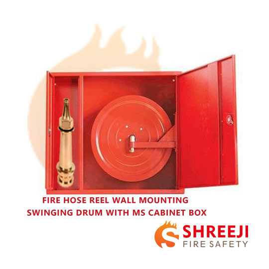 Shreeji Fire Safety Fire Fighting Water Hose System, Fire Hose Reel Wall  Mounting Swinging Drum, Fire Canvas Hose Pipe Cabinet Box, Fire Fighting  Hose System